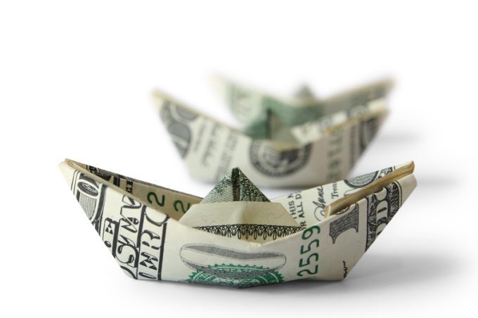 money concept. ships from a money