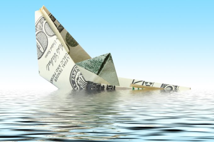 money ship in water