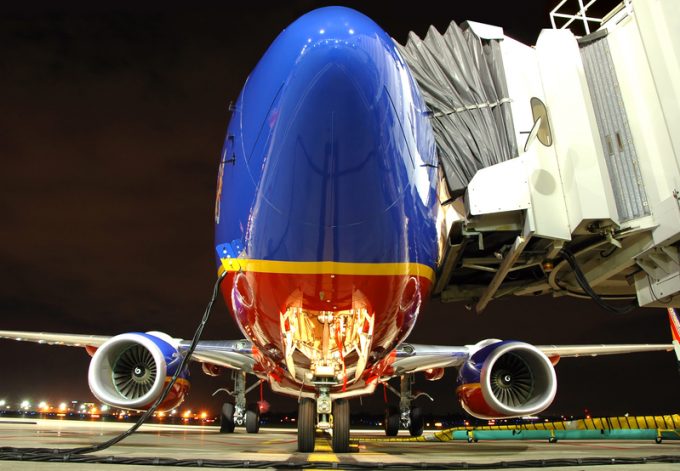 Southwest Airlines plane at the gate