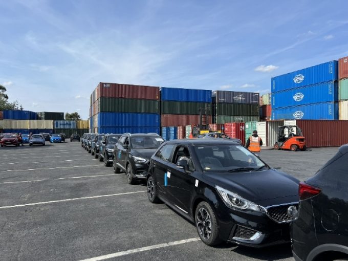 Cars packed in COSCO containers