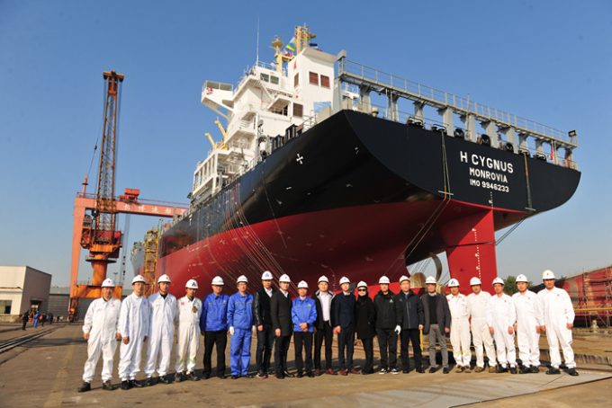 H Cygnus launch in Yangzijiang Shipbuildings Changbo yard Feb 2022 Credit Yangzijiang Shipbulding