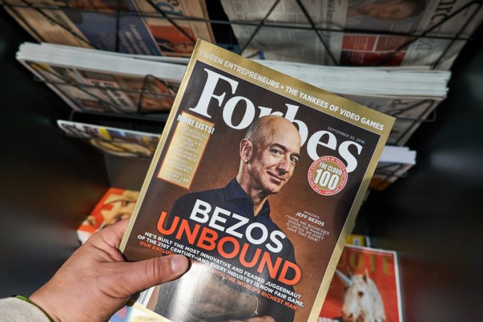 Forbes magazine with Jeff Bezos