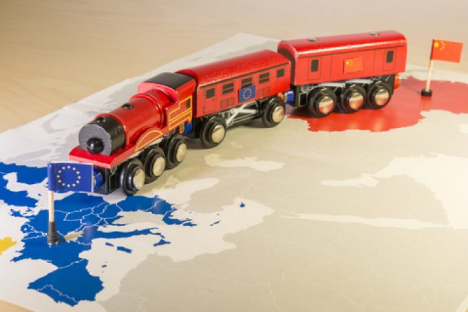 Toy train connecting Europa and China. Yidaiyilu project