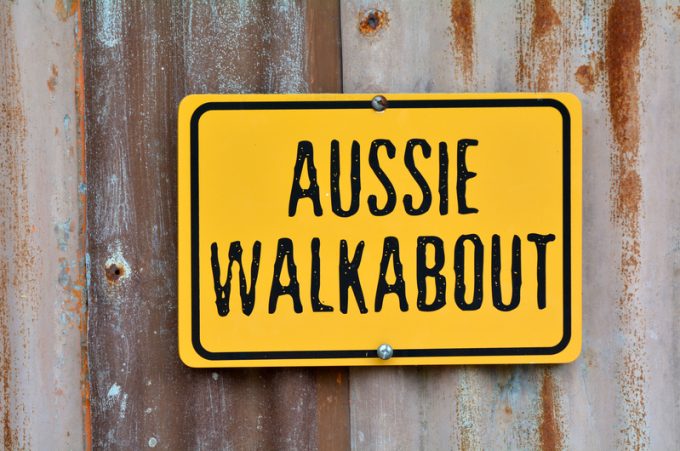 Aussie walkabout sign