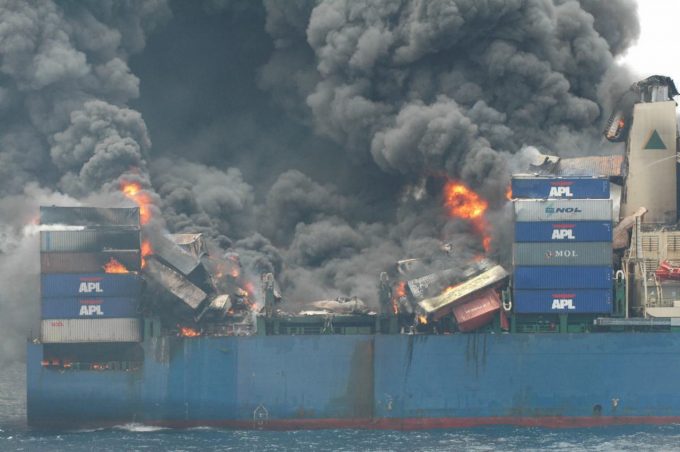 Container Ship on Fire 3 (003) MU