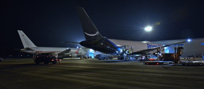 Prime Air and ABX parked at cargo