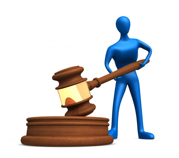 person with judicial gavel
