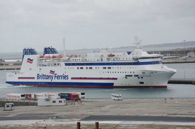 Brittany Ferries ship in Cherbourg Port Photo 114488132 © Paul Wishart Dreamstime.com