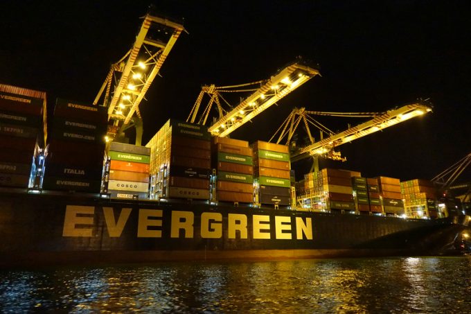 Evergreen ship in Kaohsiung