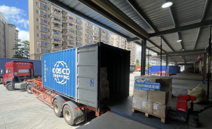 Cainiao goods in COSCO container