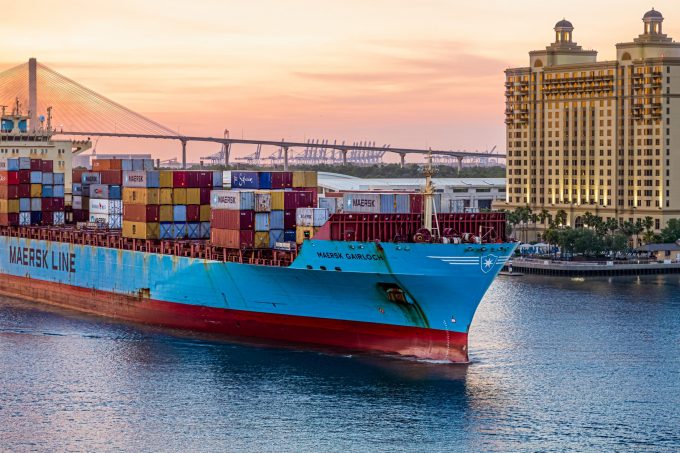 Maersk Ship in Savannah River Photo 150409001 © Darryl Brooks Dreamstime.com