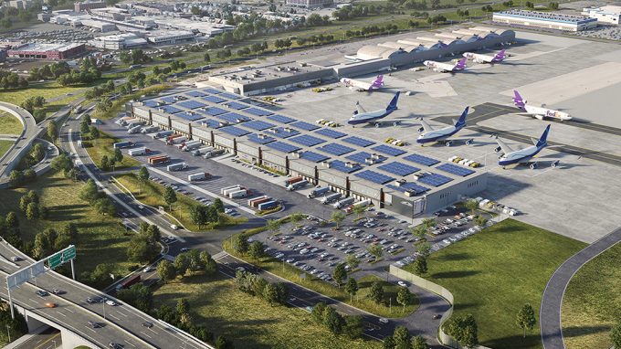 An artist impression of how the new WFS cargo terminal in New York JFK will look when it opens in Q1 2025