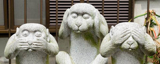 Three wise monkeys, Tokyo, Japan