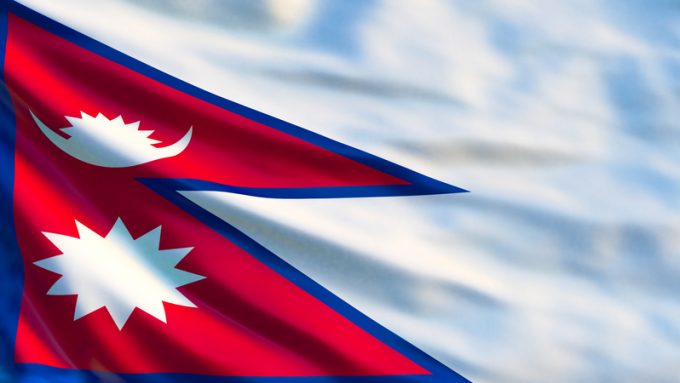 Nepal flag. Waving flag of Nepal 3d illustration