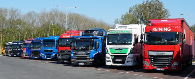 parked trucks europe