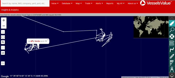 Screenshot 2022-07-13 of Movements APL Vanda movements on VV AIS 6 July