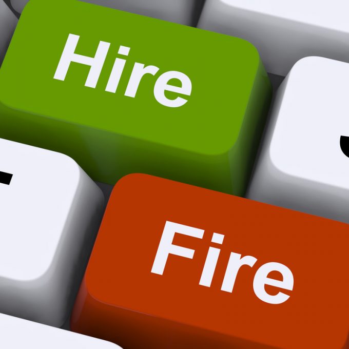 Hire Fire Keys Shows Human Resources Or Recruitment