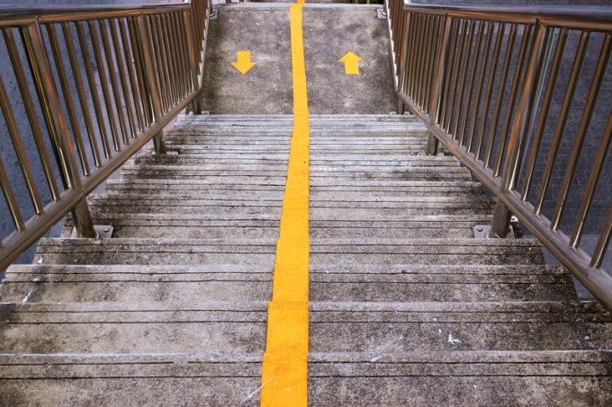 Up and Down arrow a footbridge