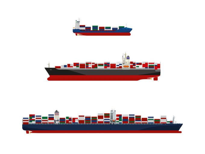 Container ships vector illustration