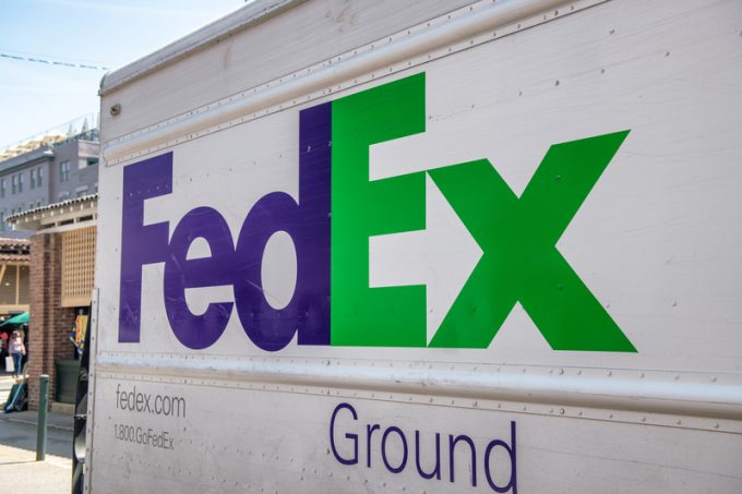 CHARLESTON, SC - APRIL 6, 2018: FedEx Ground truck on the street