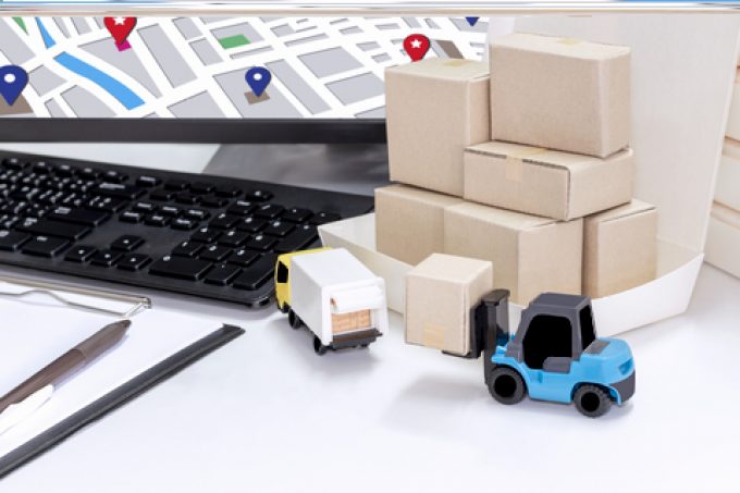 Food delivery service for order online concept. Freight transpor