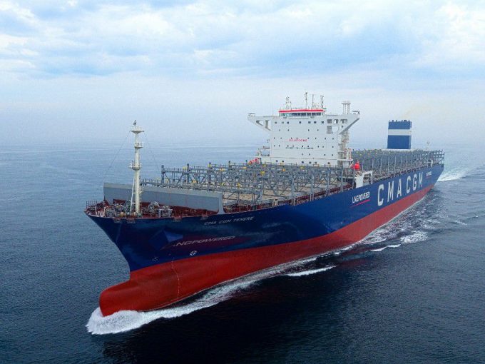 Artist impression of container ship built for CMA CGM – Credit Hyundai Samho Heavy Industries