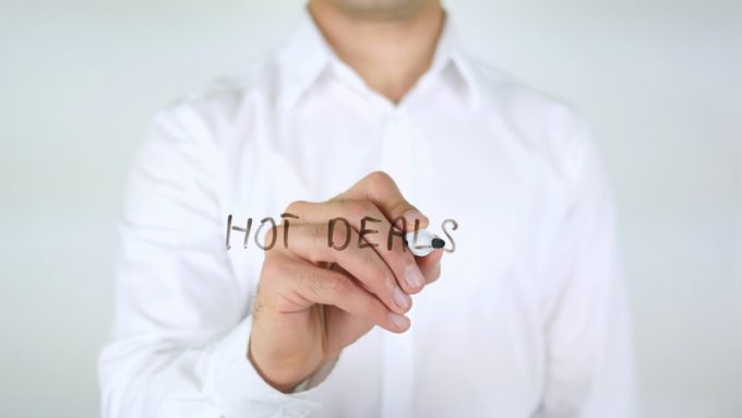 Hot Deals, Businessman Writing on Glass