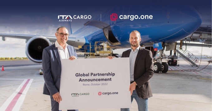 ITA Airways Cargo x cargo.one press banner