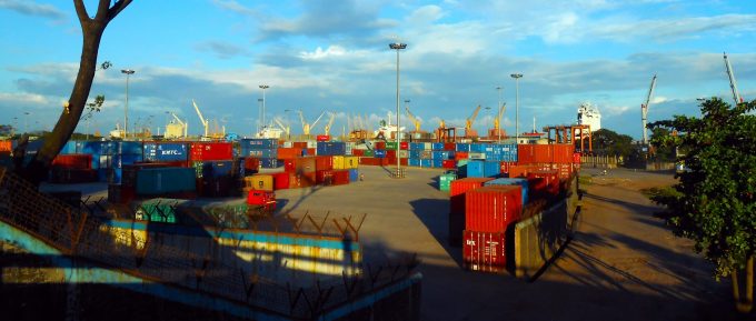Stacking Intermodal container in Port of Chittagong