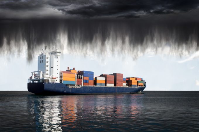 storm cloud container ship © Nightman1965