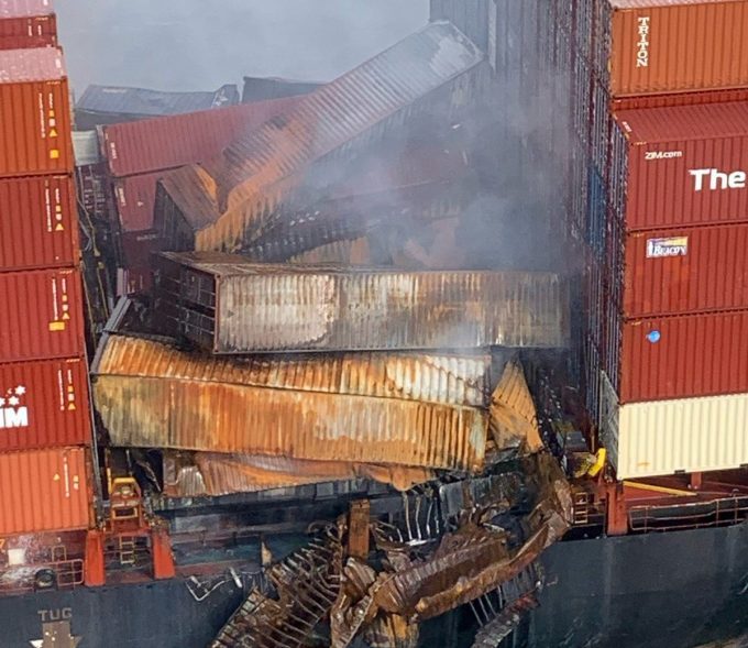 Zim Kingston vessel fire was caused by container collapse - The Loadstar